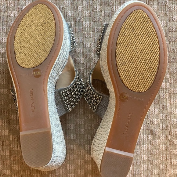 Alex Marie Rhinestone and Beaded Wedge Sandal - Picture 10 of 10